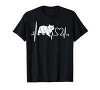 Cymric Heartbeat ECG Es Divertido: «Amo a mi Gato címico» Camiseta gráfica económica