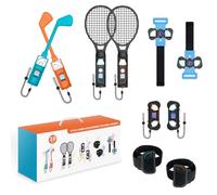 Cymwer 10 en 1 Haz de accesorios deportivos para el controlador 2 Joy-Con, Pack Family Sports Party Racket Golf Club Armband con correa para la pierna Controlador del juego