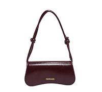 Cymwer Bolso bandolera de cuero de PU para mujer Bolsos Hobo con correa ajustable Bolso de mano de color sólido Bolso pequeño con solapa Bolsos de mano de moda (marrón)