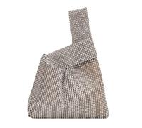 Cymwer Bolso de Lentejuelas para Mujer con Purpurina y Diamantes de Imitación, Bolso de Fiesta Brillante, Versátil, Plata