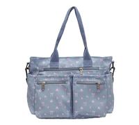 Cymwer Bolso de mano holgado para mujer, bolso cruzado elegante de gran capacidad, correa ajustable, bolso de viaje diario, bolso de trabajo con bordado de amor (azul)