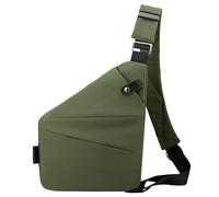 Cymwer Bolso de pecho de moda para hombre, bolso bandolera de viaje, gran capacidad, bolso bandolera simple, bolso antirrobo, correa ajustable, mini bolso de hombro ergonómico (hombro derecho verde mi