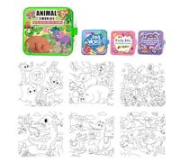 Cymwer Libro de Pintura con Agua del Mundo Animal Niños, Libro Montessori sin Manchas con Bolígrafo, Reutilizable, Sin Desorden, Solo Añade Agua para Revelar Colores, Regalo para Niños y Niñas