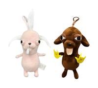 Cymwer Peluches de Chihuahueño con Encanto para Niños y Niñas, Adorable Muñeco de Peluche Cómodo y Acogedor para Decoración de Habitaciones en Color Rosa y Marrón - Pack de 2 Piezas