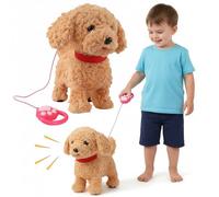 Cymwer Perro de Juguete Interactivo Froplay para pasear, Peluche con Voz y Sensor táctil, Mascota Realista Que Camina y Lame, Cachorro de Felpa Suave para niños y niñas, 1PCS