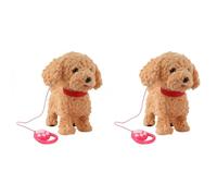 Cymwer Perro de Juguete Interactivo Froplay para pasear, Peluche con Voz y Sensor táctil, Mascota Realista Que Camina y Lame, Cachorro de Felpa Suave para niños y niñas, 2PCS