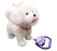 Cymwer Perro de Peluche Interactivo Realista con Movimiento, ladrido y Movimiento de Cola, Juguete electrónico Que simula un Cachorro Adorable, Regalo Suave para niños y niñas Mayores de 3 años-A