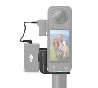 CYNOVA Soporte de Cámara para Insta360 X4/X3, Accesorios de Micrófono Inalámbrico, Montaje de Zapata Fría, Compatible con DJI MIC 2 RX, Color Gris, Conector de 3.5 mm