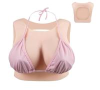 CYOMI Pechos de Silicona Pecho de Formas Travestis Tetasde Silicona Realistas Cuello Redondo con Espalda Hueca Aplicable a Crossdresser Drag Queen Cosplay Mastectomía B-G Copas