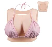 CYOMI Pechos de Silicona Pecho de Formas Travestis Tetasde Silicona Realistas Cuello Redondo con Espalda Hueca Aplicable a Crossdresser Drag Queen Cosplay Mastectomía B-G Copas