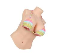 CYOMI Pechos de Silicona Pecho de Formas Travestis Tetasde Silicona Realistas Diseño de Cuello Alto Hasta la Mitad del Cuerpo Aplicable a Crossdresser Drag Queen Cosplay Mastectomía C-G Copas