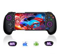 CYOYPPY Controlador de juego móvil para iPhone/Android compatible con Xbox Game Pass, PlayStation, Steam Link, Call of Duty, Roblox y Minecraft (negro)