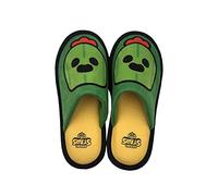 CYP BRAND Brawl Stars - Zapatillas de casa abiertas, Diseño Spike, Suaves, Talla 42/43, Verde y Amarillo, Producto Oficial, ZP-0142-BW