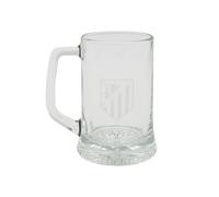 CyP Brands- Atlético de Madrid, Jarra de Cerveza, Vidrio, Gran Capacidad 280 ml, Asa Cómoda, Apta para Lavavajillas y Microondas, Transparente