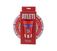 CyP Brands- Atlético de Madrid, Set Menaje, Plato, Bol, Vaso, Set 3 piezas, Color Rojo, Producto Oficial