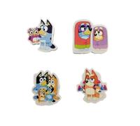 CyP Brands-Bluey, Set gomas de borrar, Material Escolar, Coleccionables, Personajes Bluey, Multicolor, Producto Oficial