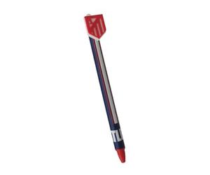 CyP Brands-Bolígrafo con Topper 3D del Escudo Oficial,Escritura Azul,Licencia Oficial del Atleti,Regalo Ideal para Aficionados y Niños