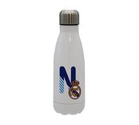 CyP Brands - Botella Agua de Acero Inoxidable, Cierre Hermético, con Diseño Letra N en Azul, 550 ml, Color Blanco, Producto Oficial