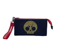 CyP Brands-Brawl Stars, Portatodo Triple Oficial, Estuche Escolar Grande con 3 Compartimentos, Adaptable a Trolley, Niños y Niñas,Color Negro