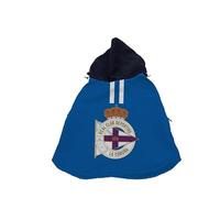 CyP Brands- Deportivo de la Coruña, Chubasquero para Perro, Impermeable, Abrigo, Ropa para Mascotas, Talla S, Color Azul, Producto Oficial