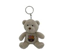 CyP Brands- FC Barcelona, Llavero, Llaves, Colgante Mochila, Peluche, Osito, Color Beige, Producto Oficial