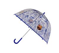 CYPBRANDS FCBarcelona- Paraguas, Sombrilla infantil, Diámetro 48 cm, Manual, Burbuja, Transparente, Producto Oficial