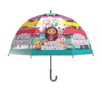 CyP Brands- Gabby - Paraguas infantil, Burbuja, Transparente, Paraguan manual, 48 cm., Multicolor, Producto Oficial