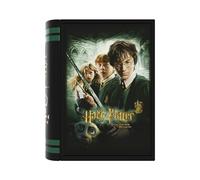CyP Brands- Harry Potter- Caja Metálica con contenido de papelería, Libro Metálico, La Cámara Secreta, Color Verde, Producto Oficial
