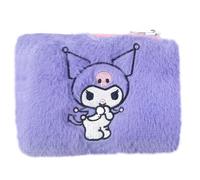 CyP Brands- Hello Kitty, Kuromi, Sanrio, Monedero, Bolsito, Figura con Relieve, Cara Kuromi, Peluche, Color Morado, Producto Ofiicial