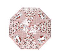 CyP Brands- Hello Kitty- Paraguas Infantil, Paraguas Manual para Niños, Transparente, 8 Varillas y Tubo Metálico de Gran Resistencia, Producto Oficial