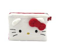 CyP Brands- Hello Kitty, Sanrio, Neceser, Bolsa de Aseo, Peluche, Reversible, Kuromi y Hello Kitty, Color Blanco y Negro, Producto Oficial