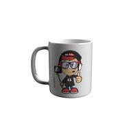 CyP Brands-Me Humanity- Taza, Tazas de desayuno, Menaje, Tazas divertidas, Personaje Chico Youtuber, Color blanco, Producto Oficial