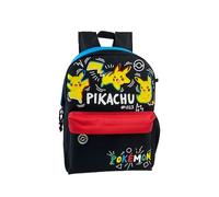 CYPBRANDS Pokémon- Mochila Juvenil, Mochila Escolar, Adaptable a Carro, Backpack, Color Negro, Producto Oficial