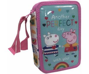 Cyp brands- plumier 3 pisos con material escolar peppa pig estuches, m