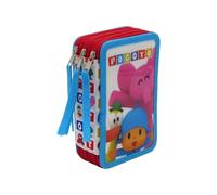 Pocoyo - Plumier unisex 3 pisos con material escolar Pocoyo