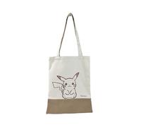 CyP Brands- Pokémon, Bolsa, Bolsa de lona, Canvas Shopper, Color Beige, Producto Oficial
