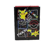 CyP Brands-Pokémon - Carpeta de solapas, Colorful, Pikachu, Carpeta con gomas, Material Escolar, Color Negro, Producto Oficial