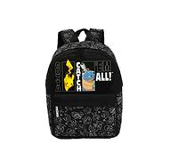 CyP Brands- Pokémon, Mochila Adaptable a Carro, Mochila Escolar, Pikachu, Squirtle, Color Negro, Producto Oficial