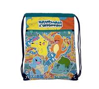 CyP Brands- Pokémon-Mochila, Saco, Bolsa con cuerdas, Urban Colors, Multicolor, Pikachu, Charmander, Squirtle, Bulbasaur, Producto Oficial