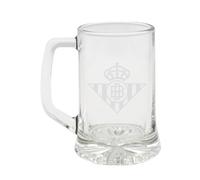 CyP Brands- Real Betis Balompié, Jarra de Cerveza, Vidrio, Capacidad 280 ml, Transparente, Producto Oficial