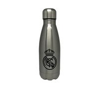 CyP Brands- Real Madrid- Botella de agua de acero, Bidón, Cantimplora, Cierre Hermético, 550 ml, Color acero, Producto Oficial