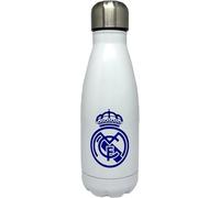 CyP Brands- Real Madrid- Botella de agua de acero, Bidón, Cantimplora, Cierre Hermético, 550 ml, Color blanco, Producto Oficial