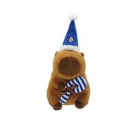 CyP Brands- Real Madrid,Capibara de Peluche con Gorro de Papá Noel, Muñeco Navideño Suave y Tierno, Regalo Original para Niños y Adultos