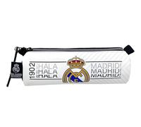 CyP Brands- Real Madrid, Estuche, Portatodo, Estuche Cilindrico, Material Escolar, Color Blanco, Producto Oficial