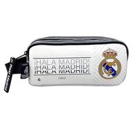 CyP Brands- Real Madrid, Estuche, Portatodo Triple, Material Escolar, Color Blanco, Producto Oficial