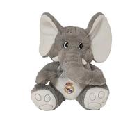 CyP Brands- Real Madrid- Muñeco de Peluche, Elefante. 25 cm, Color Gris, Producto Oficial