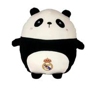 CyP Brands- Real Madrid- Muñeco de Peluche, Oso Panda, 30 cm, Color Blanco y Negro, Producto Oficial