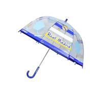 CyP Brands- Real Madrid- Paraguas infantil, Burbuja, Transparente, Paraguas manual, 48 cm., Multicolor, Producto Oficial