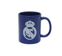 CyP Brands-Real Madrid, Taza para Desayuno en Caja, de Cerámica, 300 ml, Color Azul con Escudo en Blanco, Producto Oficial
