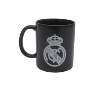 CyP Brands-Real Madrid, Taza para Desayuno en Caja, de Cerámica, 300 ml, Color Negro con Escudo en Blanco, Producto Oficial